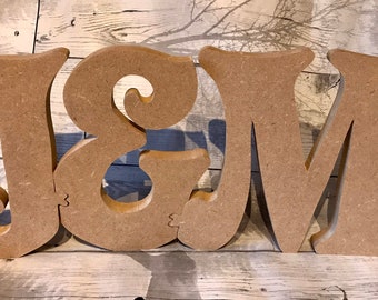 Jigsaw Letters, initials, numbers, 18/20mm mdf, freestanding, Victorian font, craft blanks, 10cm, 12cm, 15cm, 20cm interlocking