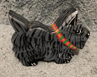 Wooden Scottie figurine