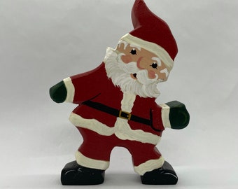 Wooden Standing Santa Claus - Playful - Christmas Decoration - Holiday Decor