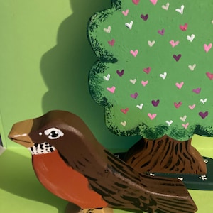 Wooden Robin figurine