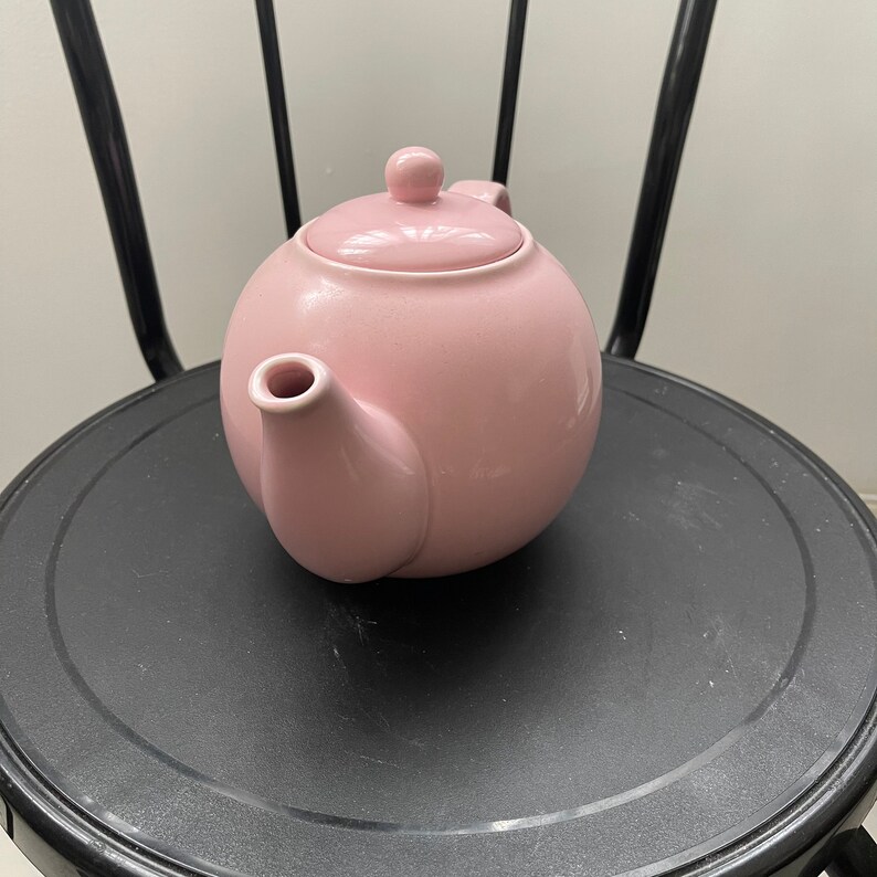Vintage Pink Globe Teapot Fine Porcelain Designed in Britain Etsy