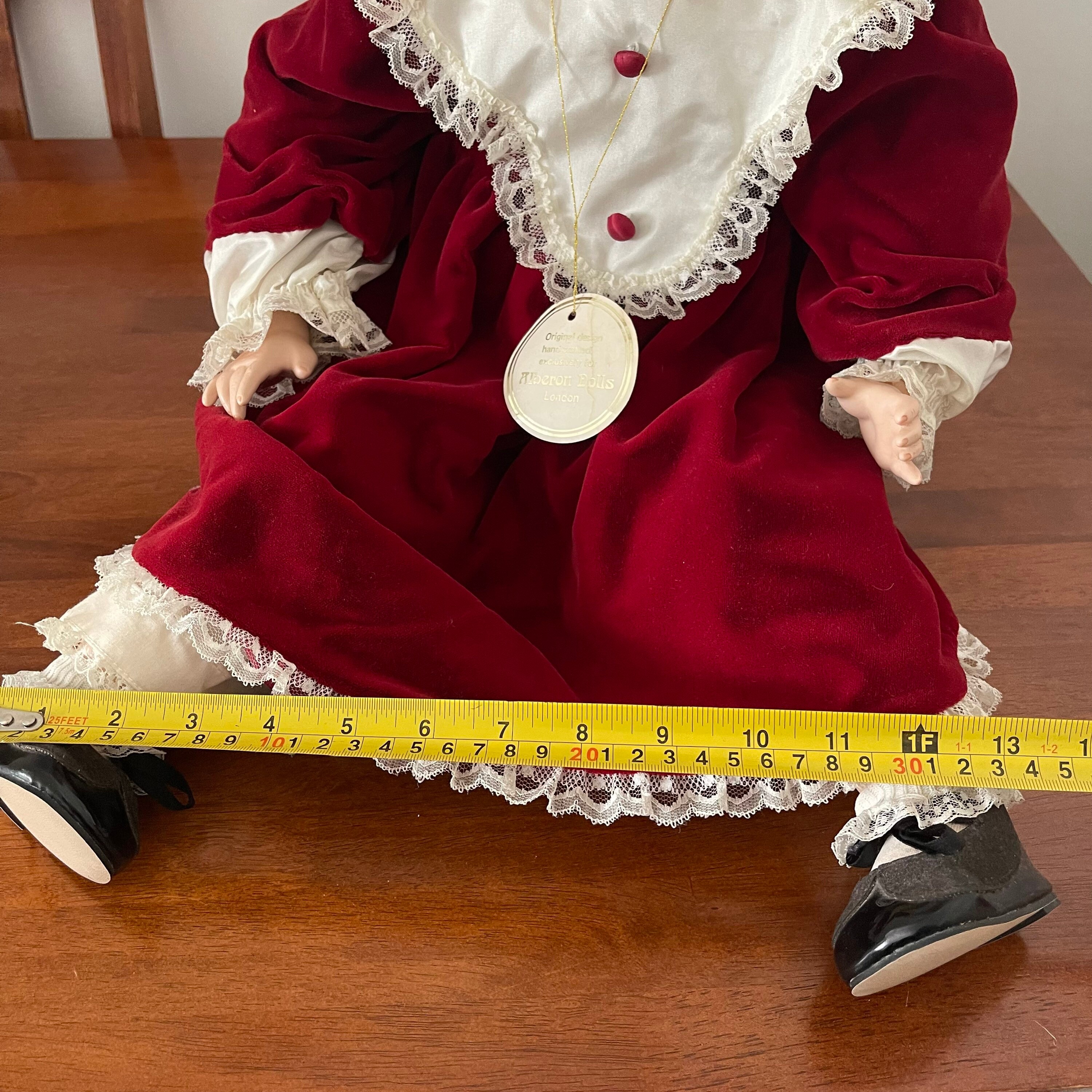 Large Vintage Alberon Doll Porcelain London Wearing Velvet Red Etsy