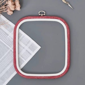 Plastic Square Hoop Nurge Red in Different Sizes. Good Stretch Plastic Frame 230-12, 230-11 Red