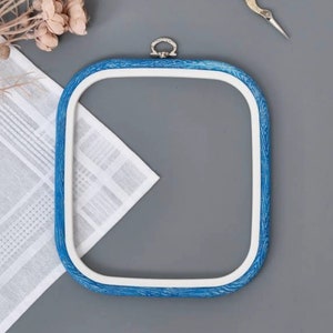 Plastic Square Hoop Nurge Blue in Different Sizes. Good Stretch Plastic Frame 230-11, 230-12, 230-13 Blue