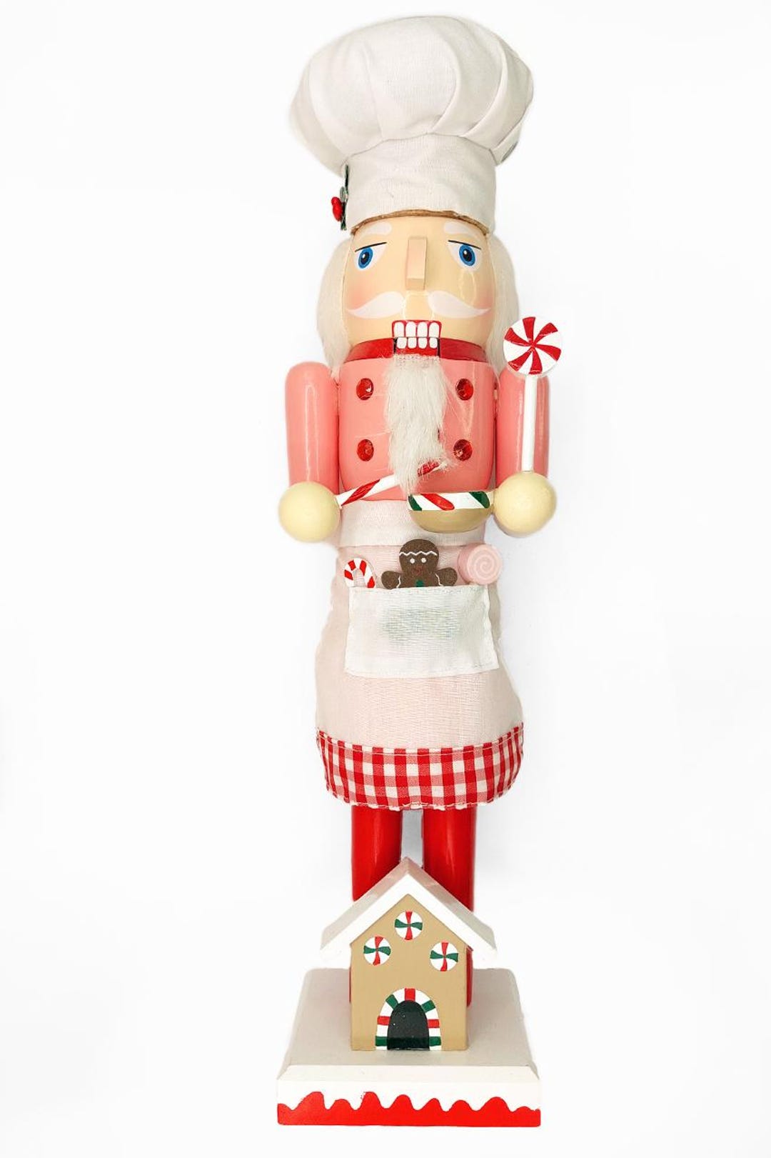 Christmas Nutcracker Chef 14.96 in With Gingerbread House - Festive ...