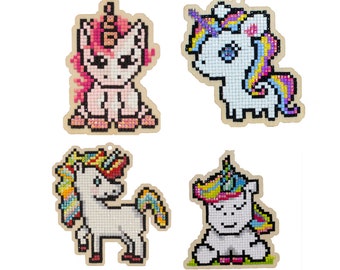 Diamond painting Unicorn Charm Kit by Wizardi. Quick & Easy Diamond art project. WWP293, WWP338, CSW305, WWP345