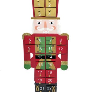 Christmas Advent Calendar – Nutcracker Soldier with 24 Doors for Holiday Countdown by Wizardi F07M14-1-RFRE21-CS