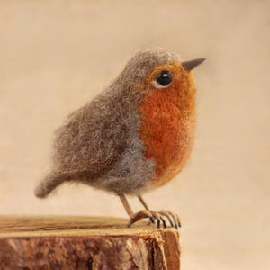 Robin Needle Felting Kit for Beginners - Create an Adorable Bird Figure. DIY Craft Kit by The Makerss KTS-RobinSmallNeedleFeltKit