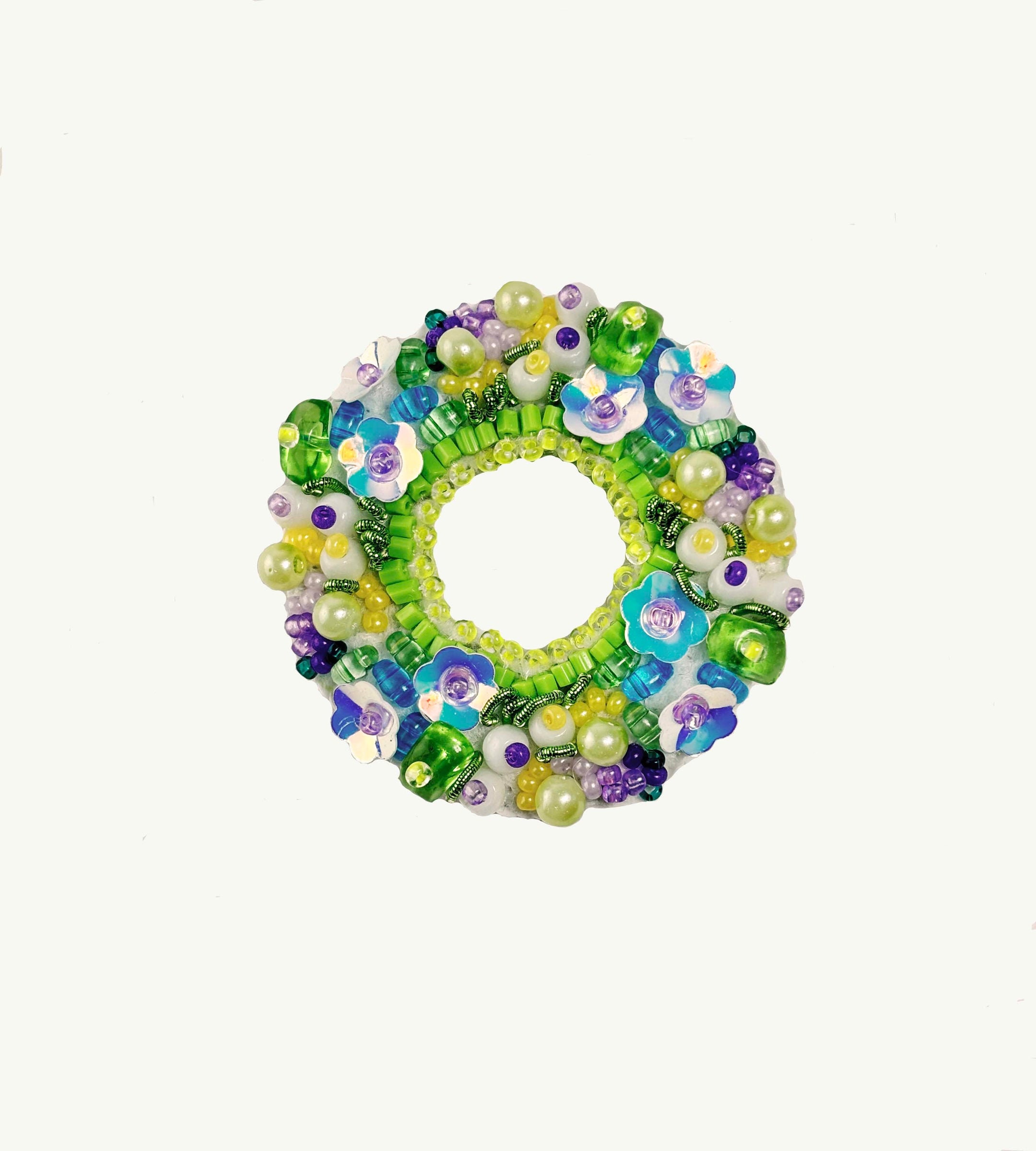 Spring Brooch Model Spring Wreath Brooch DIY Beading Kit. Handmade Jewelry Making Kit. Bead ...