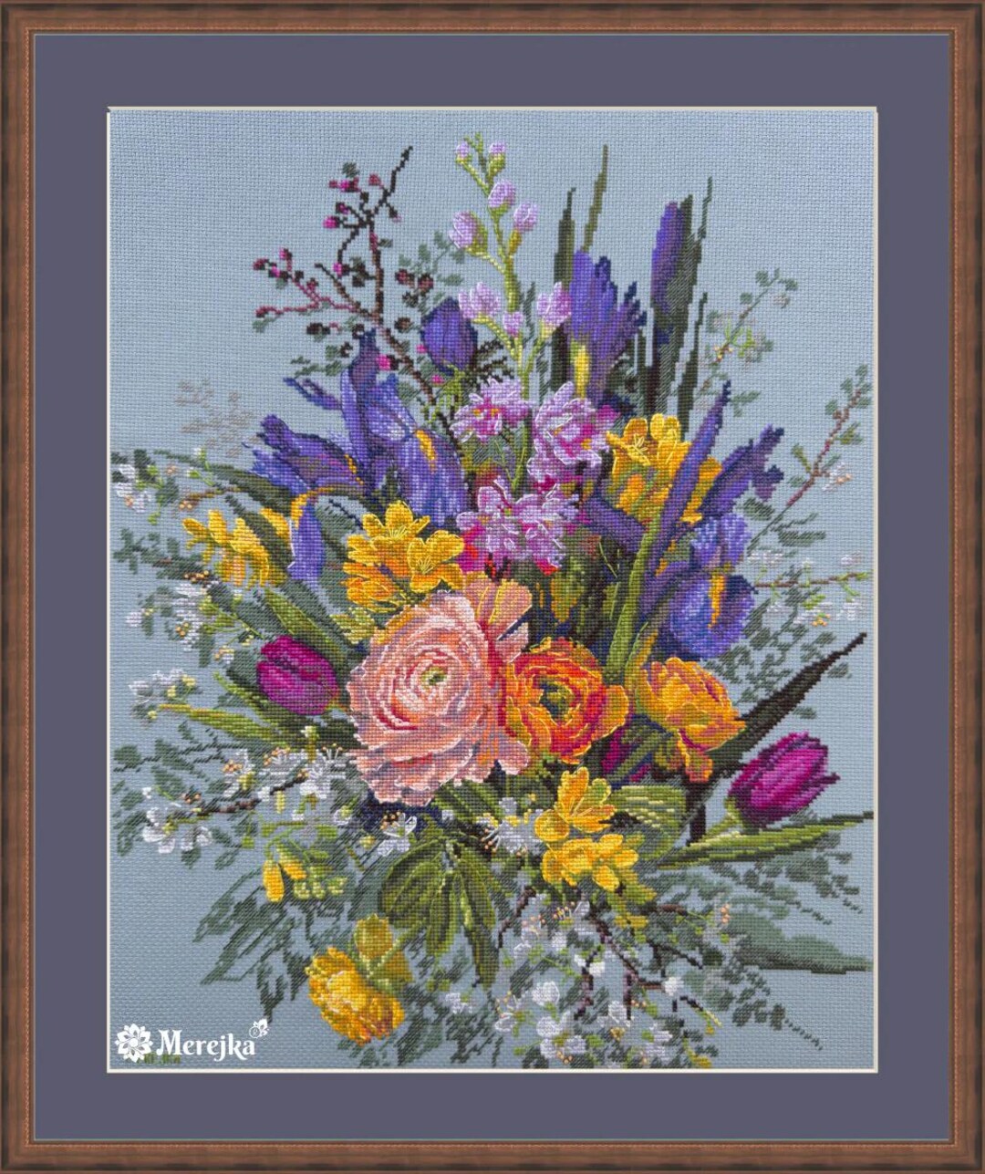 Counted Cross-stitch Kit – Garden Awakening. Spring Bouquet With