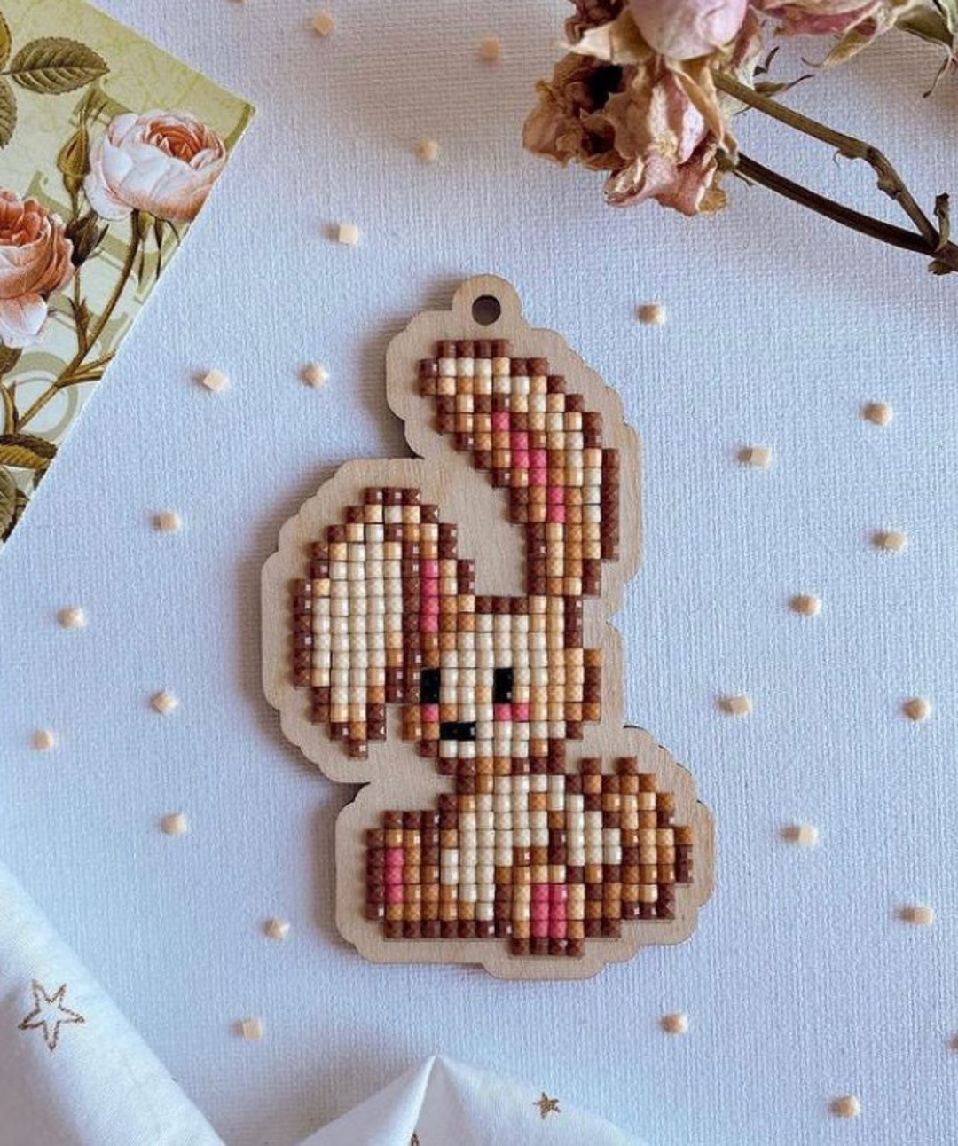 Rabbit Diamond Painting Charm Kit by Wizardi. Beginner Animal Diamond ...