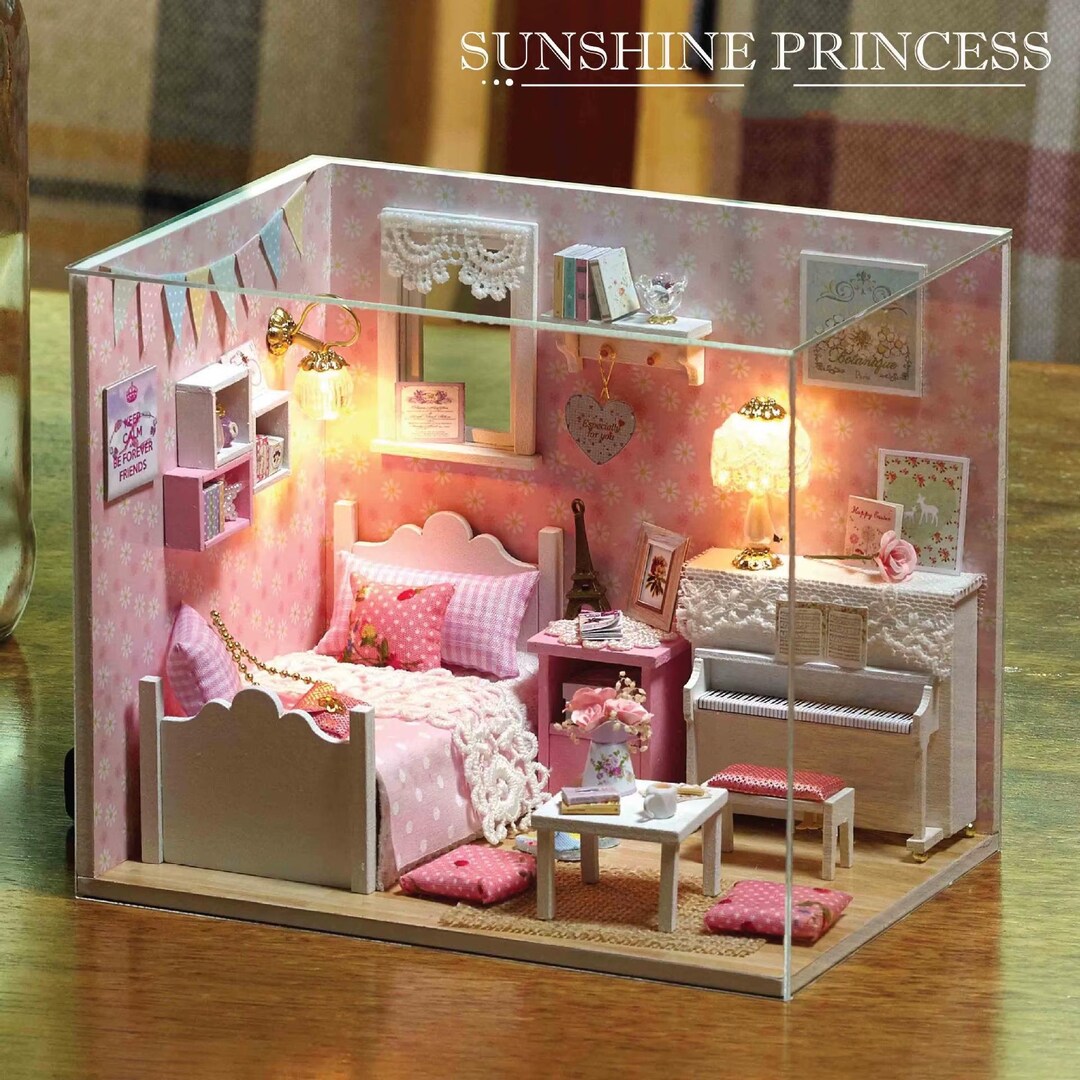 DIY Miniature Roombox Kit - Sunshine Princess. Handmade Dollhouse