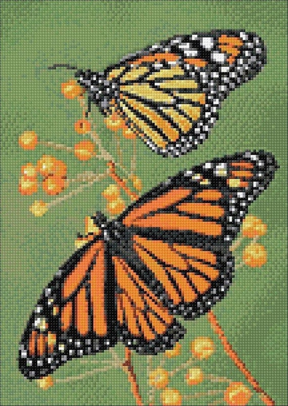 Butterflies Diamond Painting Set by Wizardi. WD061 Diamond Art Kit