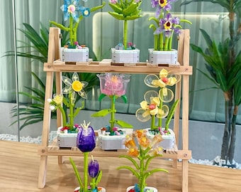 Building Brick Potted Flower Kit. DIY Potted Plant Set. Flower Decor for Home, Office, or Gift Giving by Wizardi