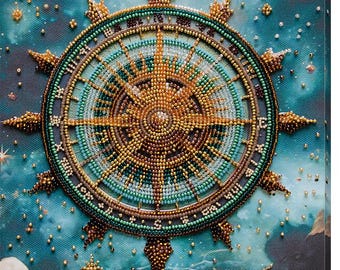 Bead Embroidery Kit - Find Your Way. Cross-stitch Kit on Canvas for Beadwork. DIY Bird Bead Art. Beading Kit by Abris Art AB-932