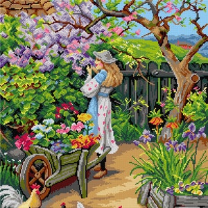 Gobelin canvas for halfstitch without yarn after Wiliam Stephen Coleman - Spring Blossoms. by Orchidea 3516R