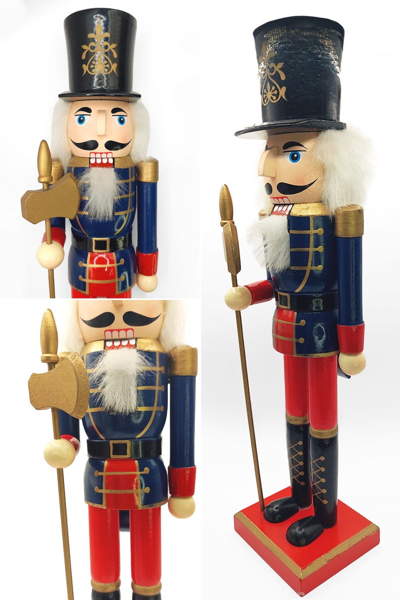 Nutcracker Set Classic Nutcracker Set – Traditional Wooden Figures for Festive ...
