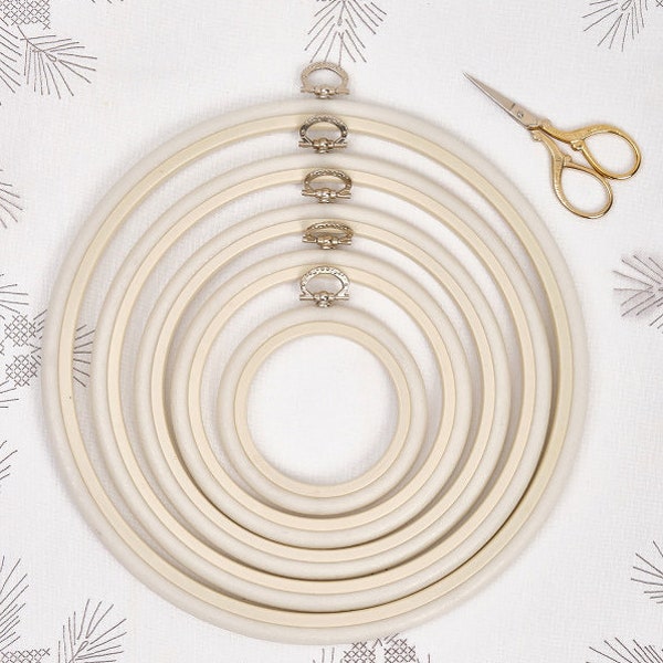 Round Flexi Hoop Nurge White in Different Sizes. Good Stretch Plastic Framing Hoop. Frame 230-1, 230-2 , 230-3, 230-4 White