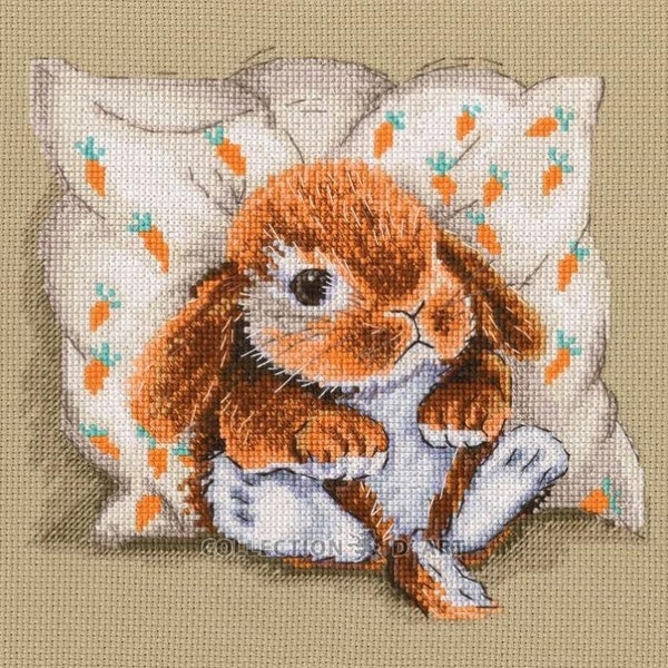 Little bunny with Warm Hands cross-stitch kit. Rabbit Animal. Easy & Fast Cross Stitch kit by RTO M903