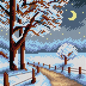 Gobelin canvas for halfstitch without yarn Four season - Winter. by Orchidea 3470F