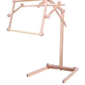 Stork Floor Embroidery Stand. Adjustable Wooden Frame Holder for Needlework and Cross Stitch by Crafting Spark