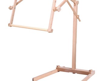 Stork Floor Embroidery Stand. Adjustable Wooden Frame Holder for Needlework and Cross Stitch by Crafting Spark
