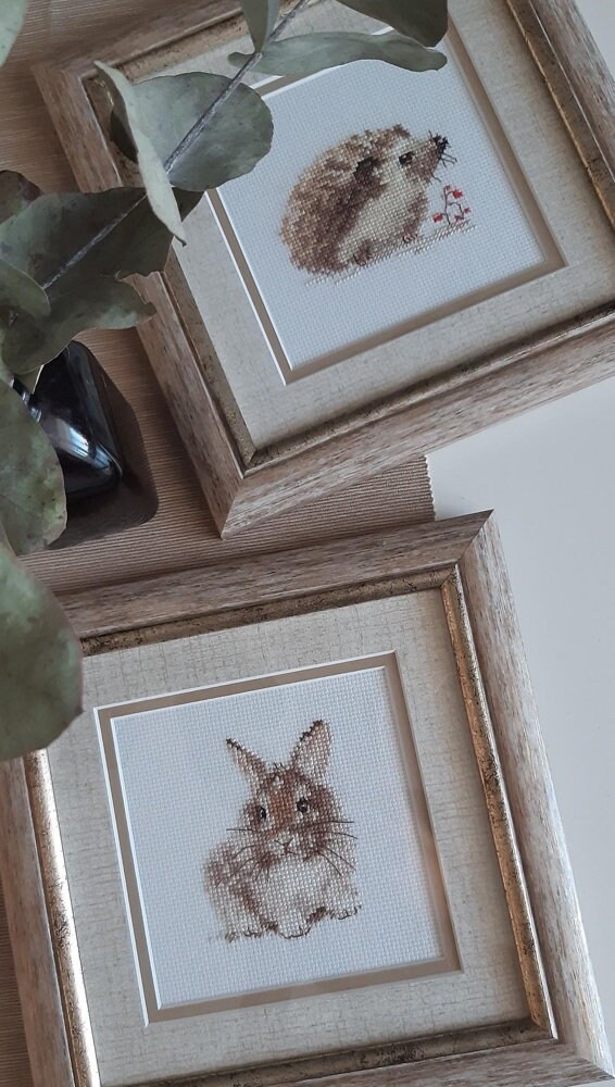 Loving Hedgehogs Cross-stitch Kit On Aida 14 Count Canvas