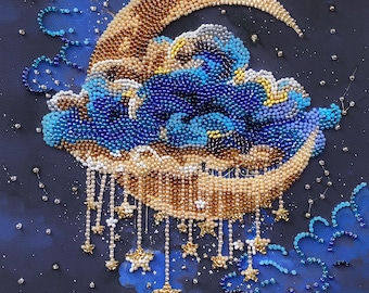 Bead Embroidery Kit - Cradle of Stellar Dreams. Night Sky Embroidery by Abris Art AMB-138