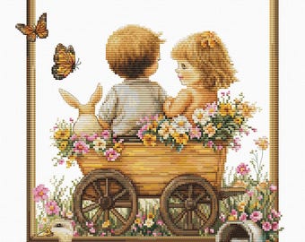 ワンピース Son and Daughter Oilio Embroidery Sets The Adventures of the Little Ones Counted Cross-stitch Kit