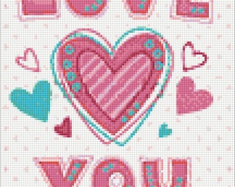 Love You Diamond painting set by Wizardi. WD2314 Diamond Art kit. Large Diamond painting kit