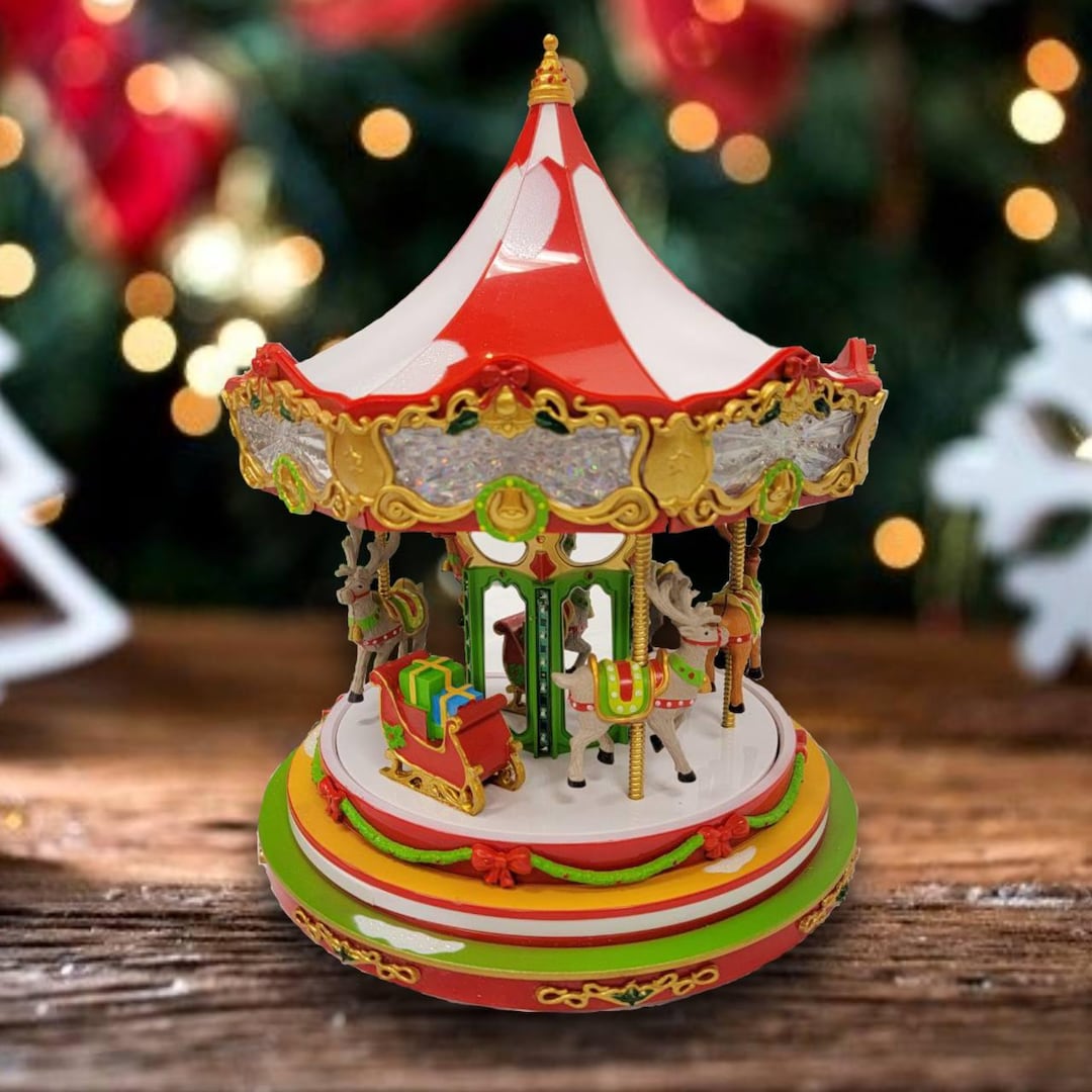 Traditional Christmas Carousel for Festive Decoration. Holiday
