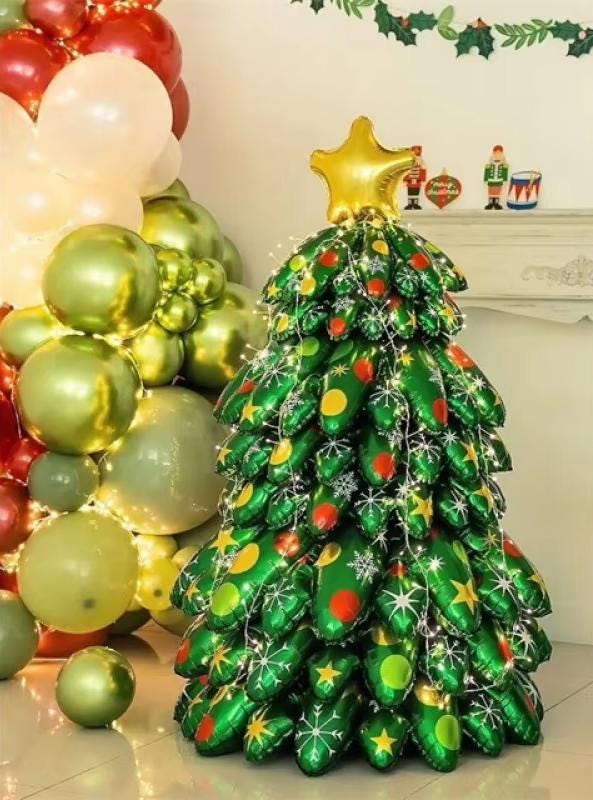 Mylar Balloon Christmas Tree Decoration. 2 Different Sizes. Foil