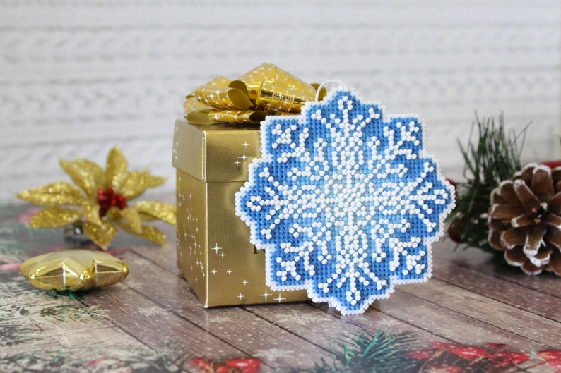 Snowflake Cross Stitch Counted Cross-stitch Double-sided Kit | Etsy