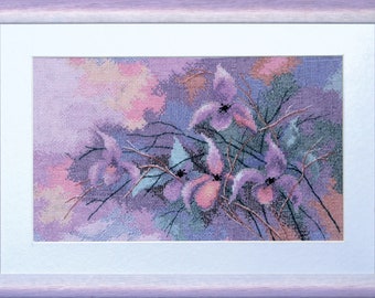 Violet flowers. Cross-stitch kit. Charivna Mit A-030C