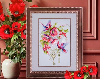 Kit De Point De Croix Magic Needle - "Keys To Be Happy" - Thème Fleurs Et Plantes, Neuf