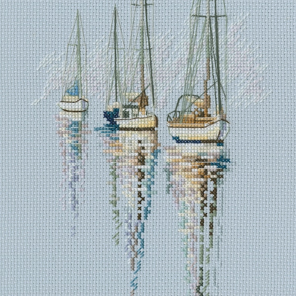 Grille Point De Croix Lanarte - Voilier Bateau Yacht - Pas De Matériel Inclus
