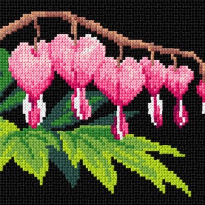 Needlepoint Canvas for Halfstitch Without Yarn Bleeding Hearts. Printed Canvas for Embroidery & Handmade Decor by Orchidea 3561F