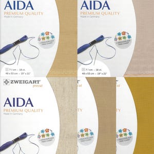 Precut Zweigart Fein-Aida 18 Count Fabric. Size 18.9*20.87 inches canvas. Ideal for Cross Stitch. 100% Cotton. Different Colors