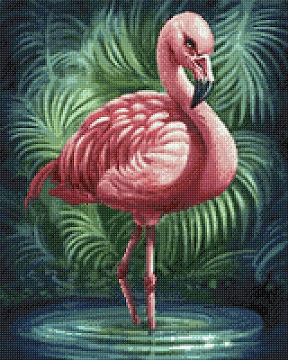 Flamingo Diamond Painting Set by Crafting Spark. CS2572 Forest Landscape  Diamond Art Kit. Large Diamond Painting Kit 