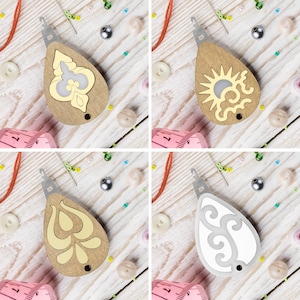 Enfile-aiguille pour la couture et la broderie à la main. Outil à enfiler avec motif décoratif par Wonderland Crafts