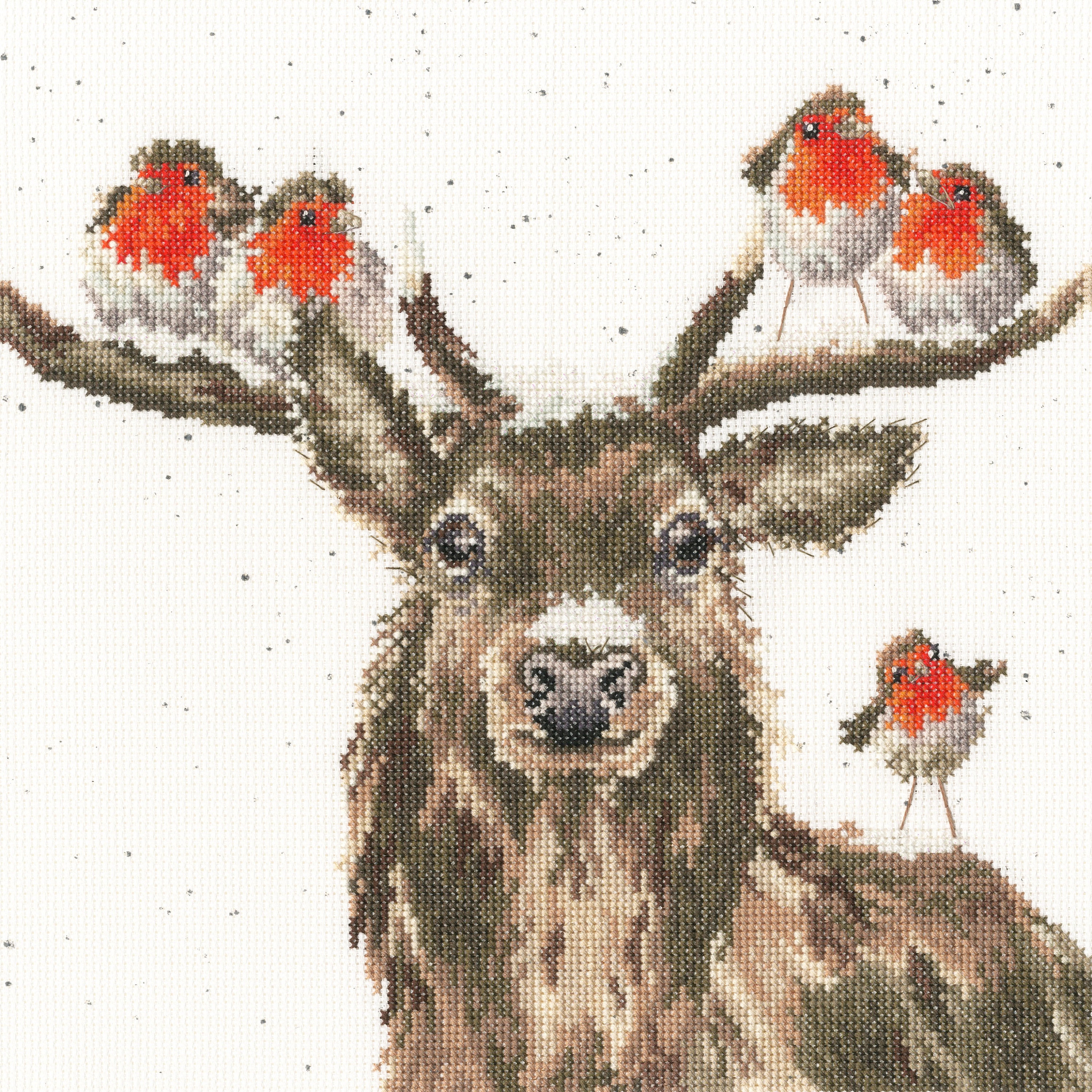Christmas Deer With Birds Counted Cross-stitch Kit on Aida