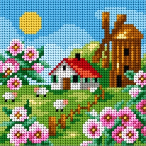 Needlepoint Canvas for halfstitch Without Yarn on The Meadow 2227F - Printed Tapestry Canvas