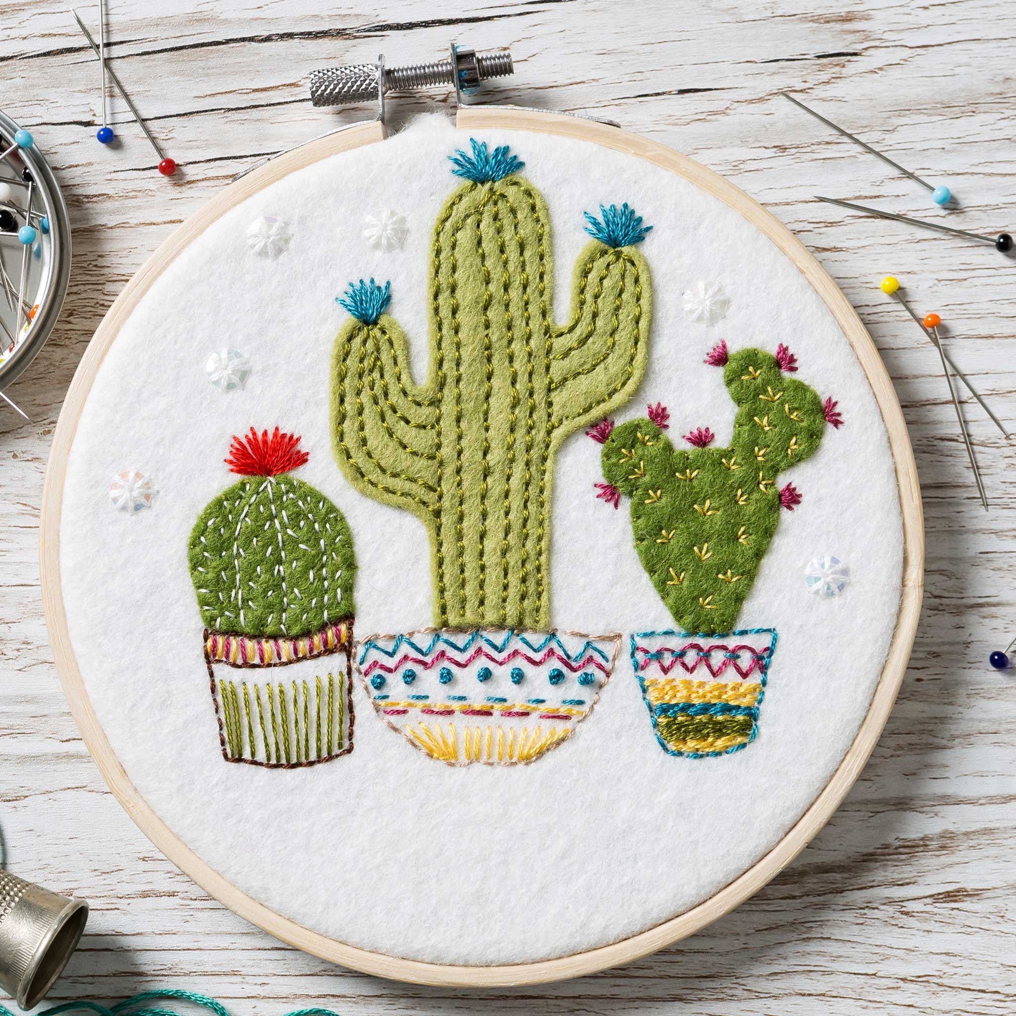 Cactus - Felting Kit. Needle Felting Kit. Applique Felt Kit for ...