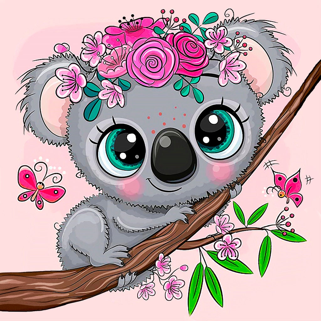 Koala Diamond Painting Set by Wizardi. Diamond Art Beginner Etsy