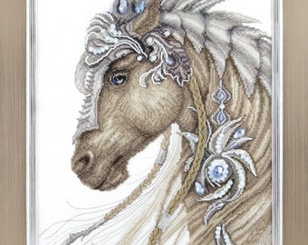 Horse Cross Stitch Kit. Cross Stitch Pattern. Magic Amulet and Fantasy Animal Cross Stitch by Charivna Mit M-291C