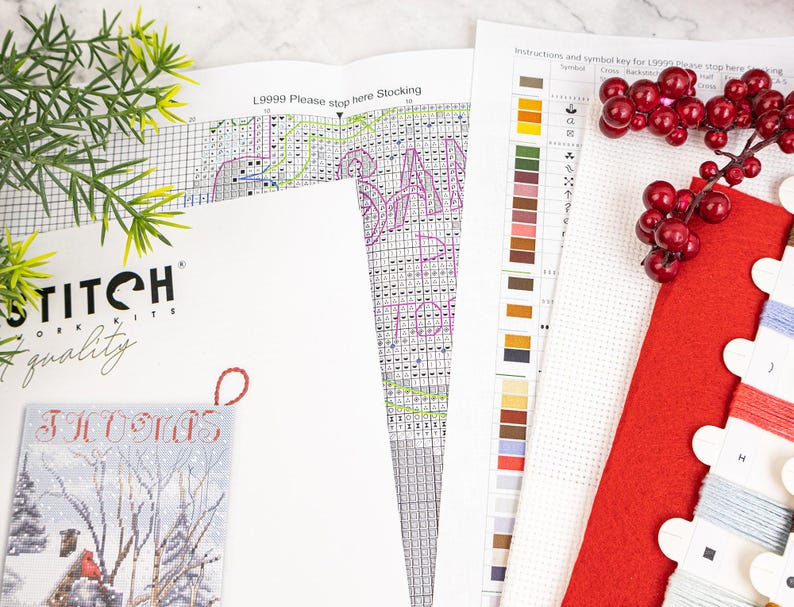 Please Stop Here Stocking Counted Cross Stitch Kit. Snowman Embroidery ...
