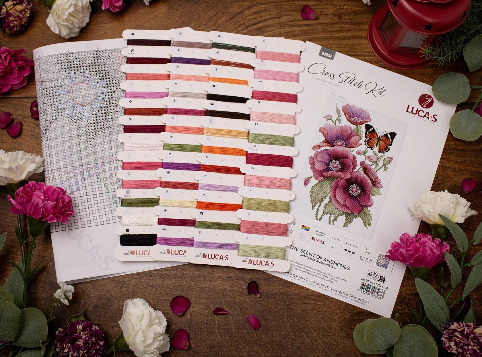 The Scent of Anemones - Counted Cross-stitch Kit on Aida 16 Count