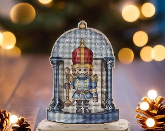 Christmas Bead Embroidery on Wood kit. Beading Embroidery kit. Winter Beading Pattern by Wonderland Crafts FLW-049