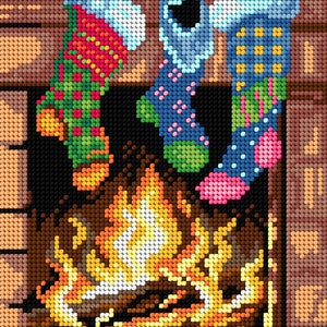 Gobelin canvas for halfstitch without yarn By the Fireplace. by Orchidea 3501F