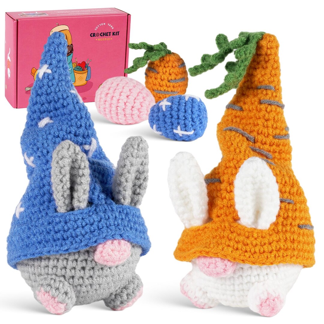 Rabbits Amigurumi DIY Crochet Kit. Handmade Bunny Toy Kit for Easter ...